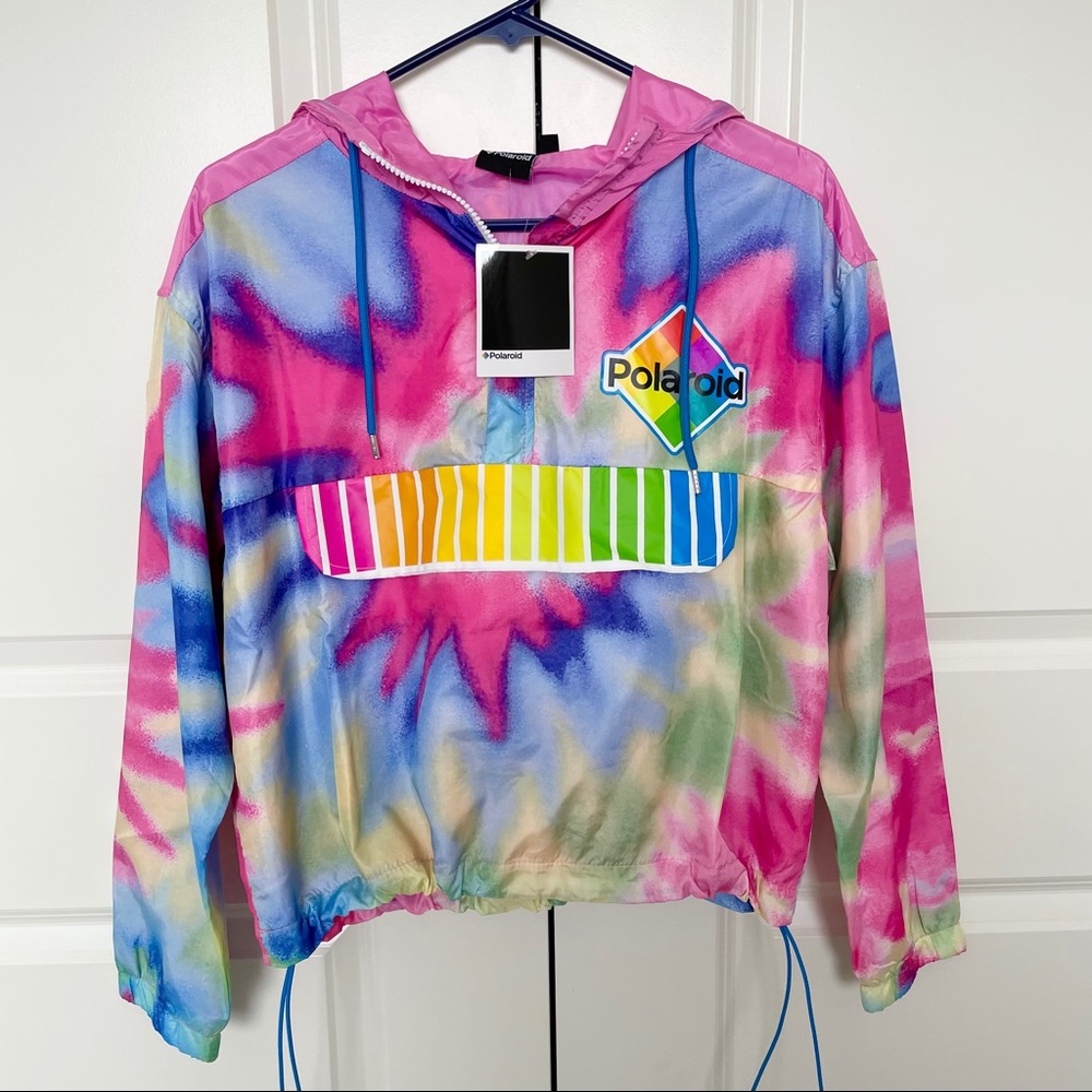 NWT Polaroid Windbreaker Jacket Tie Dye